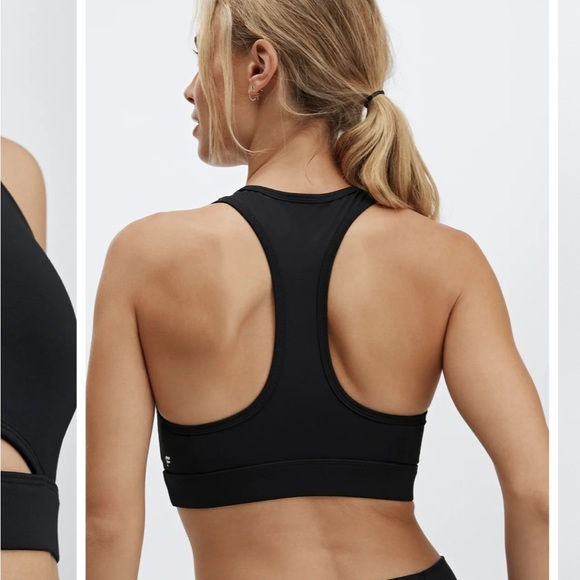 Fabletics Black Low Impact Key Hole Sports Bra - Picture 3 of 5